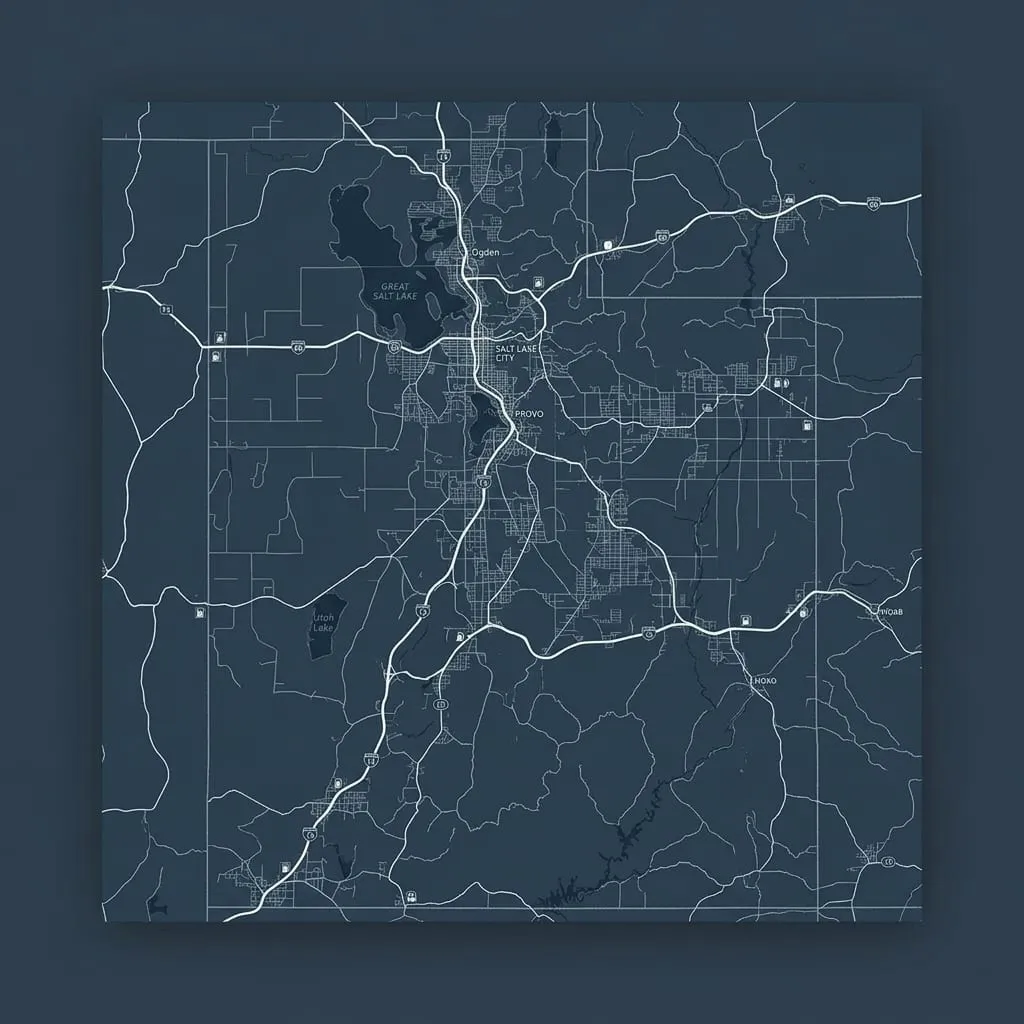 Stylized map of our Wasatch Front service area