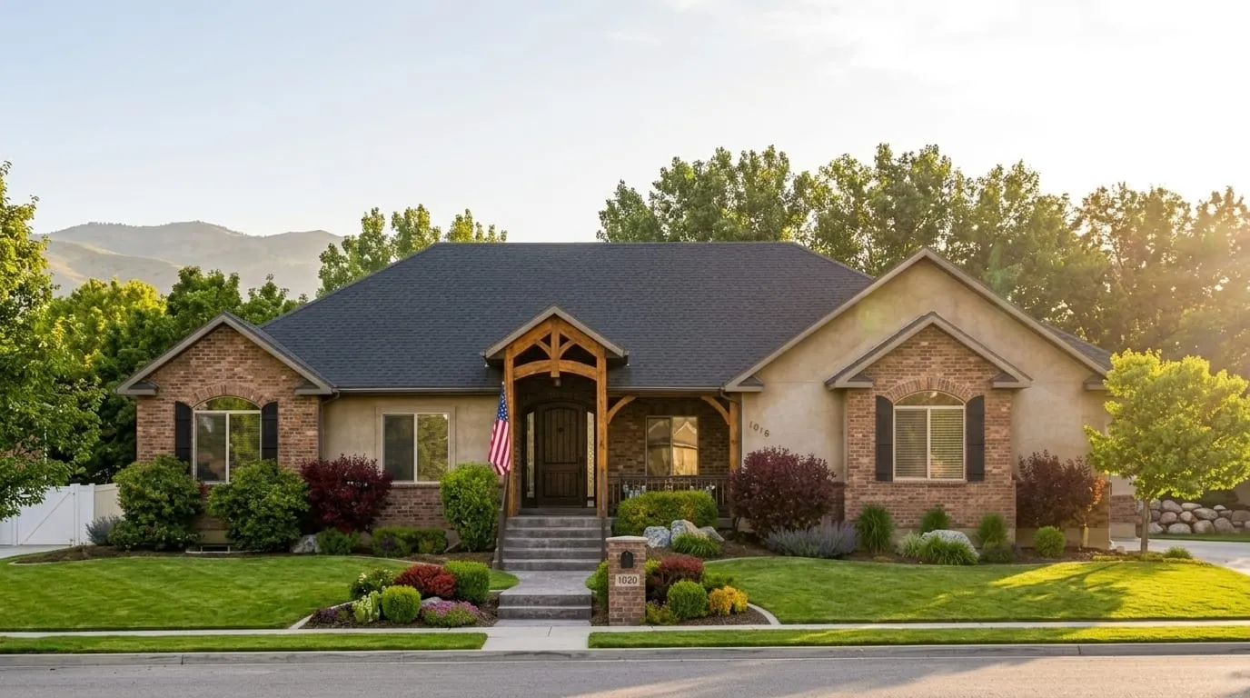 Established Salt Lake City brick home with classic architecture and updated windows